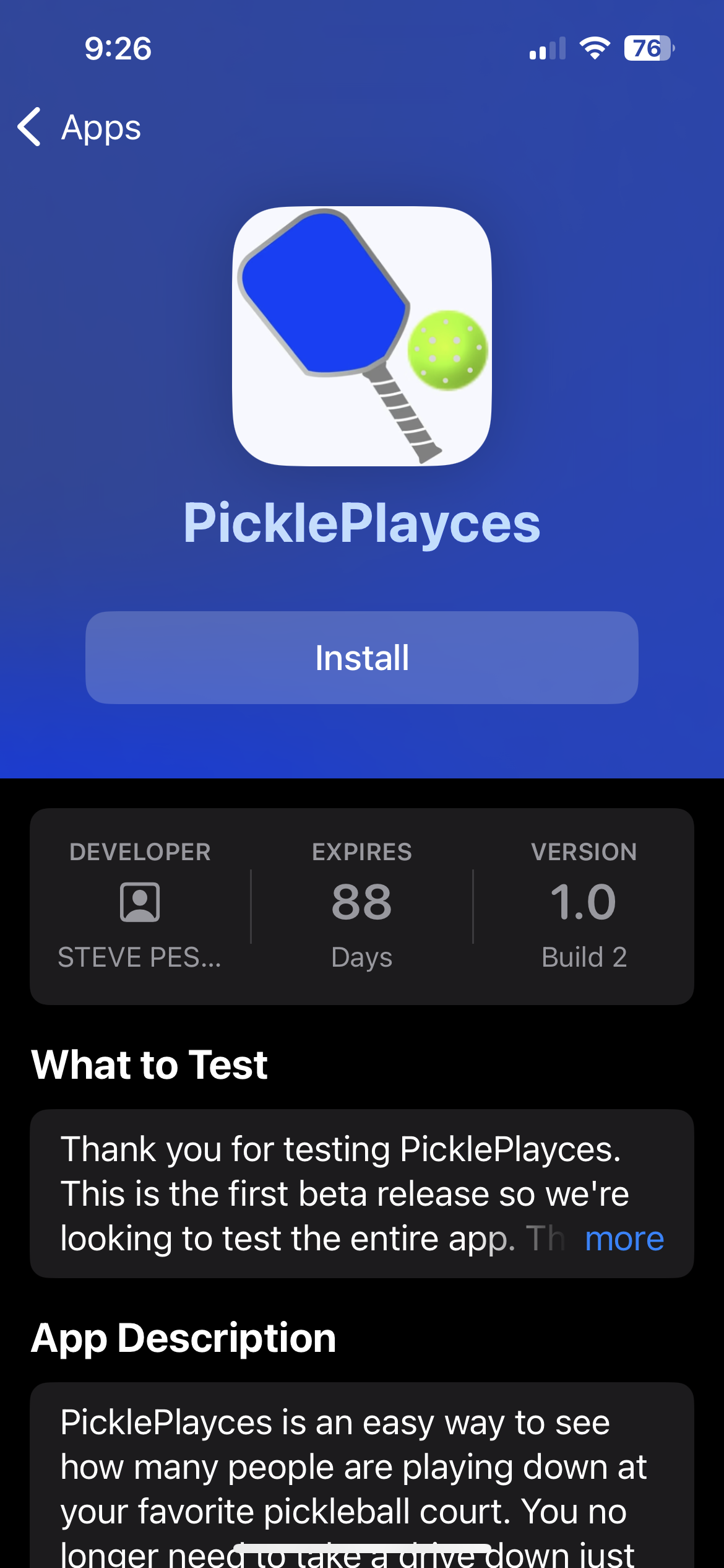 Install app